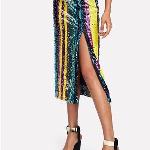 Zara multistripes sequined skirt